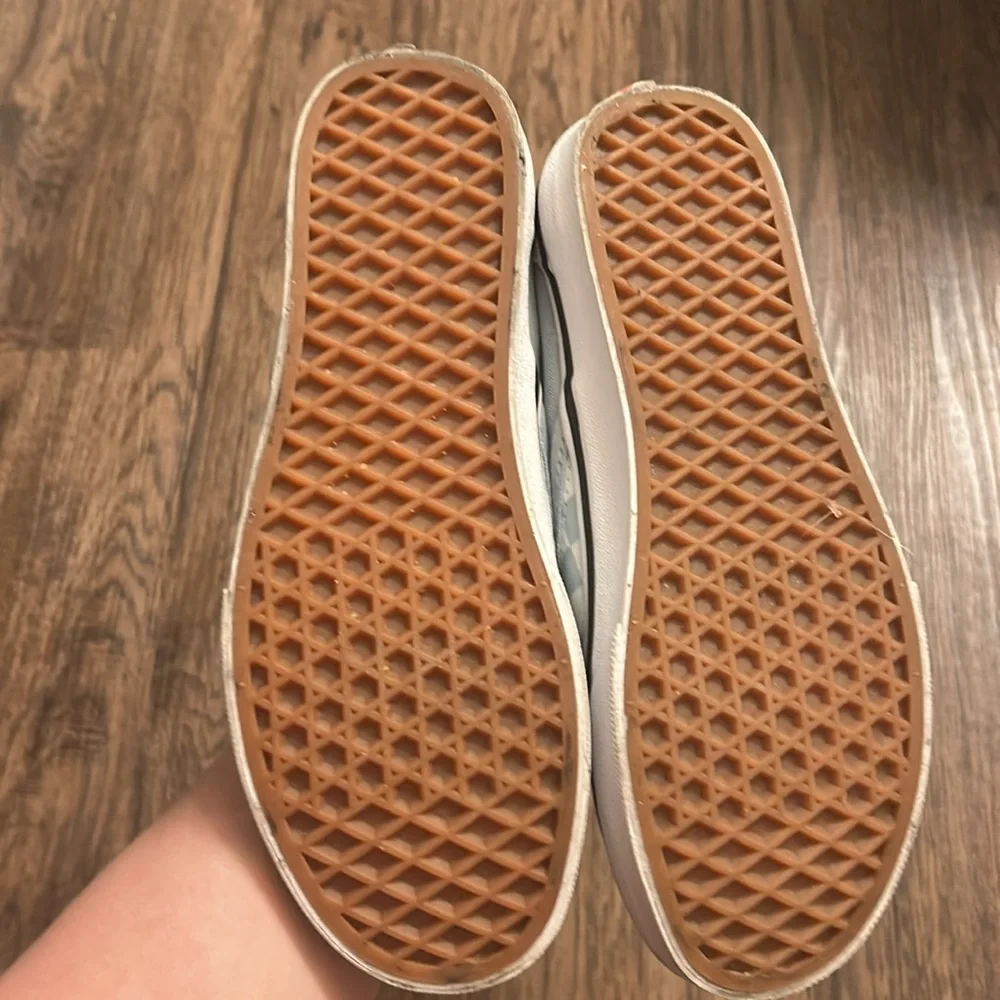 Vans Blue and White Checkered Slip-On Sneakers - Picture 2 of 5